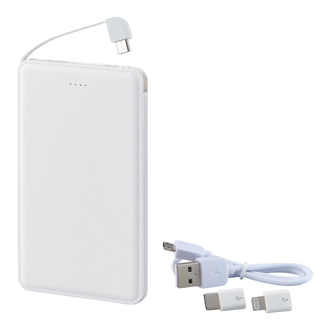 モバイルバッテリー5000mAh （iPhone用アダプター内蔵 USBType-C アダプター付）